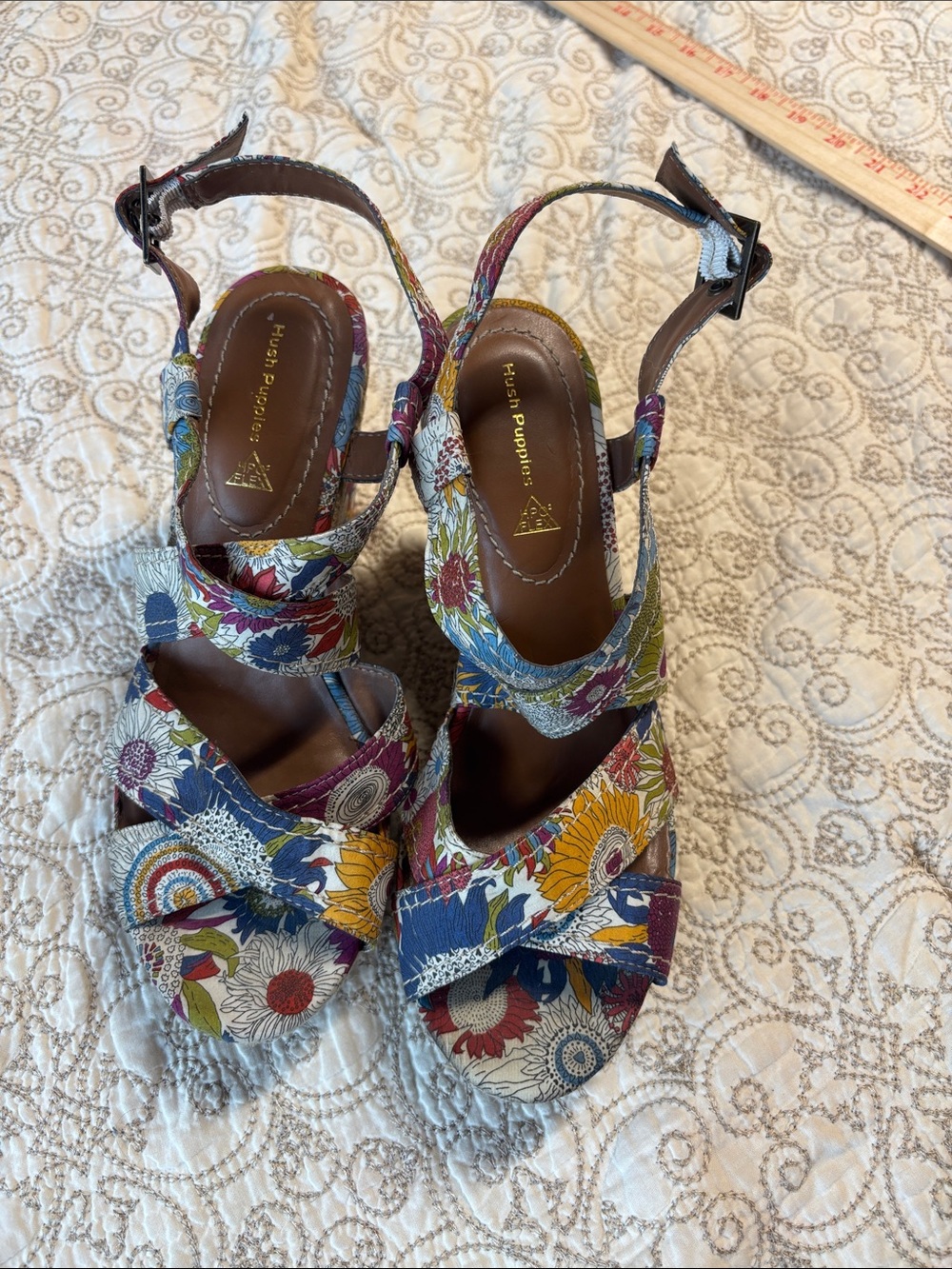 Hush Puppies Floral Multicolor Strappy Heel Sandals
